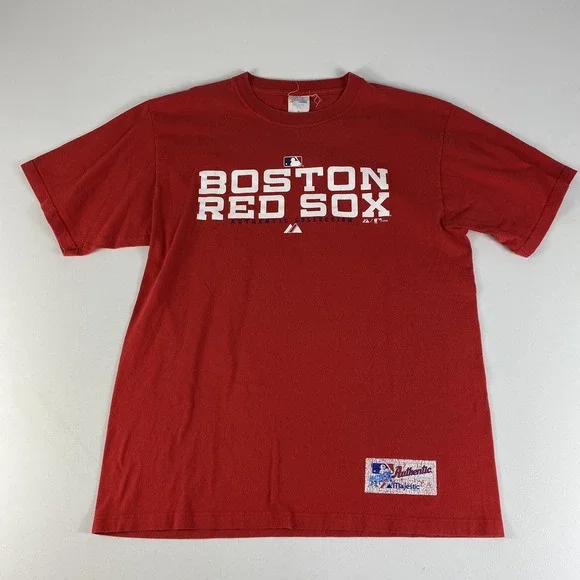 Vintage Boston Red Sox T-Shirt Mens Medium Red MLB Baseball Majestic Tee - Picture 2 of 11